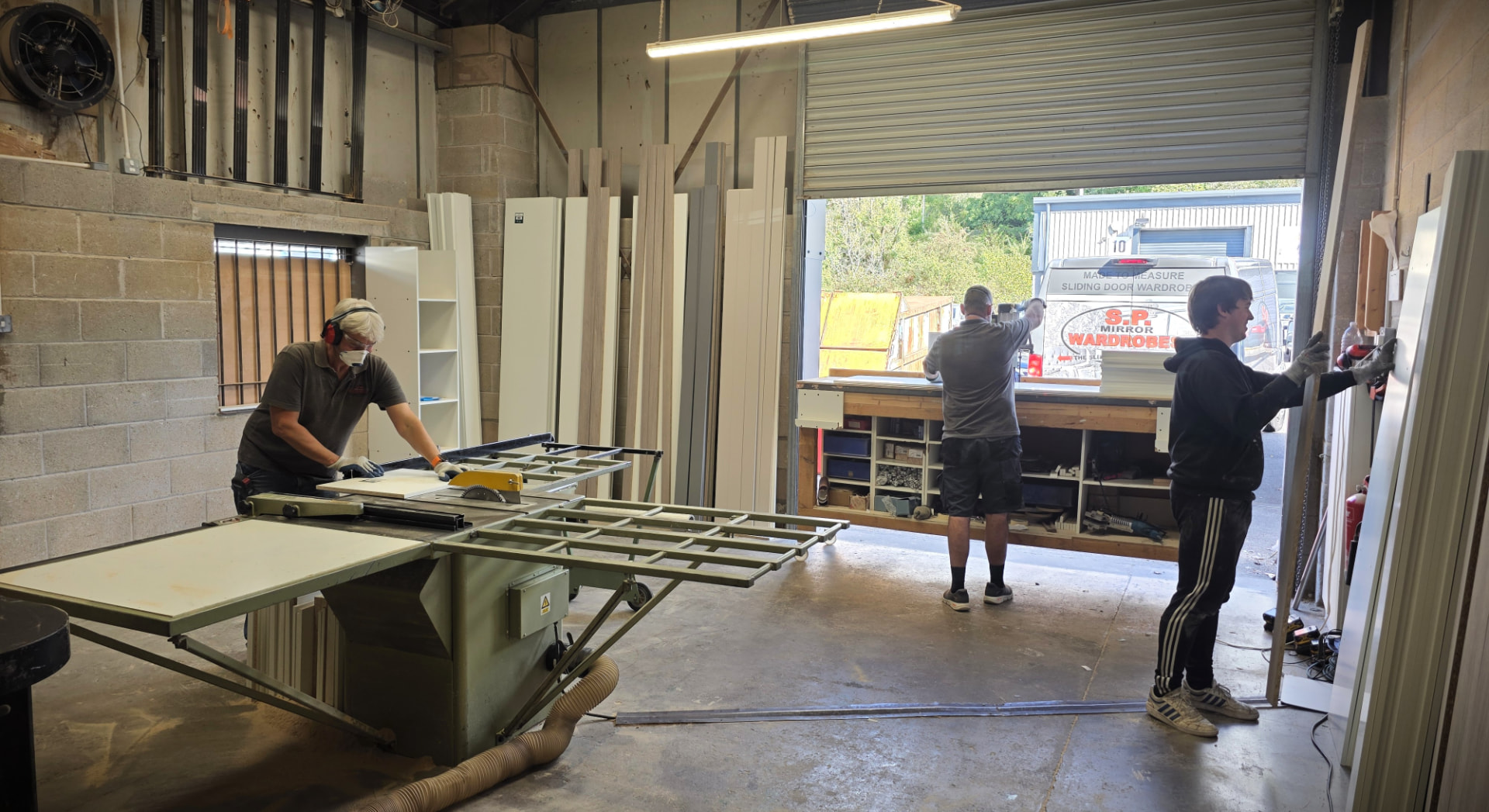 Inside the SP Mirror Wardrobes workshop in Pontypridd, where sliding wardrobe doors fitted in Caerphilly are made